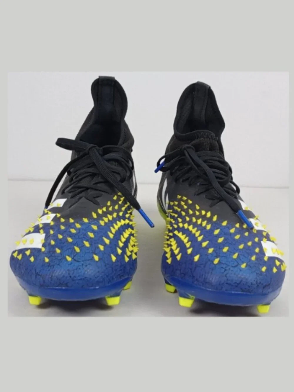 Adidas‎ Mens 11 Predator Demonskin Neon Green Blue Black Football Soccer Cleats